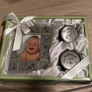 Little Beginnings Decor Photo Frame With Tooth and Curl Keepsake Boxes